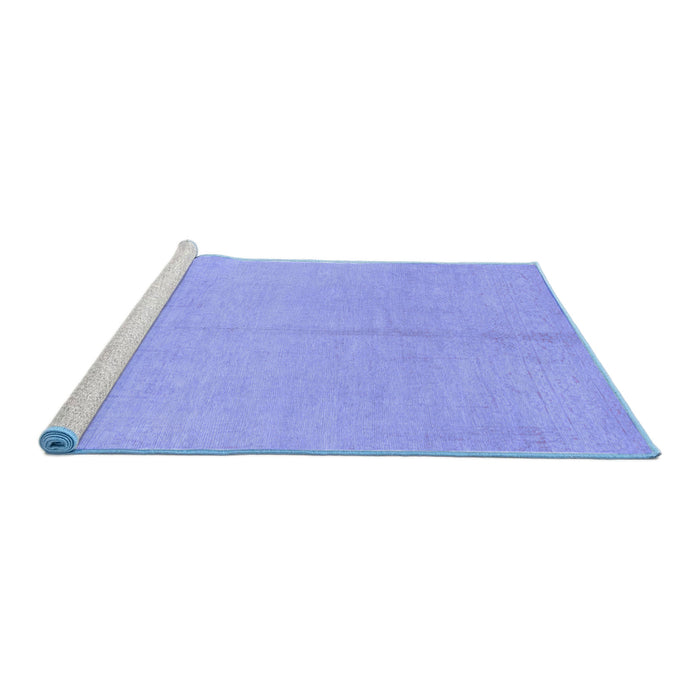 Sideview of Machine Washable Abstract Blue Modern Rug, wshabs1230blu