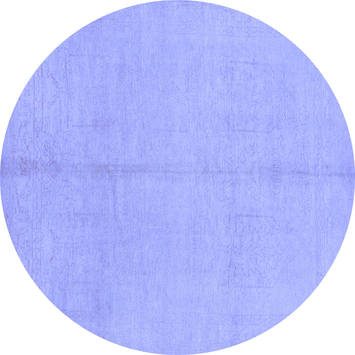 Round Abstract Blue Modern Rug, abs1230blu