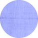 Round Abstract Blue Modern Rug, abs1230blu