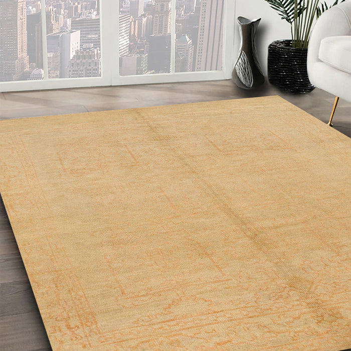 Machine Washable Abstract Orange Rug in a Family Room, wshabs1230