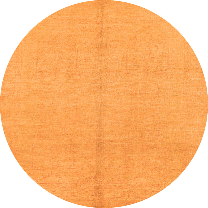 Round Abstract Orange Modern Rug, abs1230org
