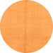 Round Abstract Orange Modern Rug, abs1230org