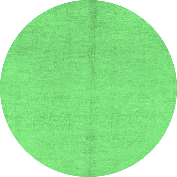 Round Abstract Emerald Green Modern Rug, abs1230emgrn
