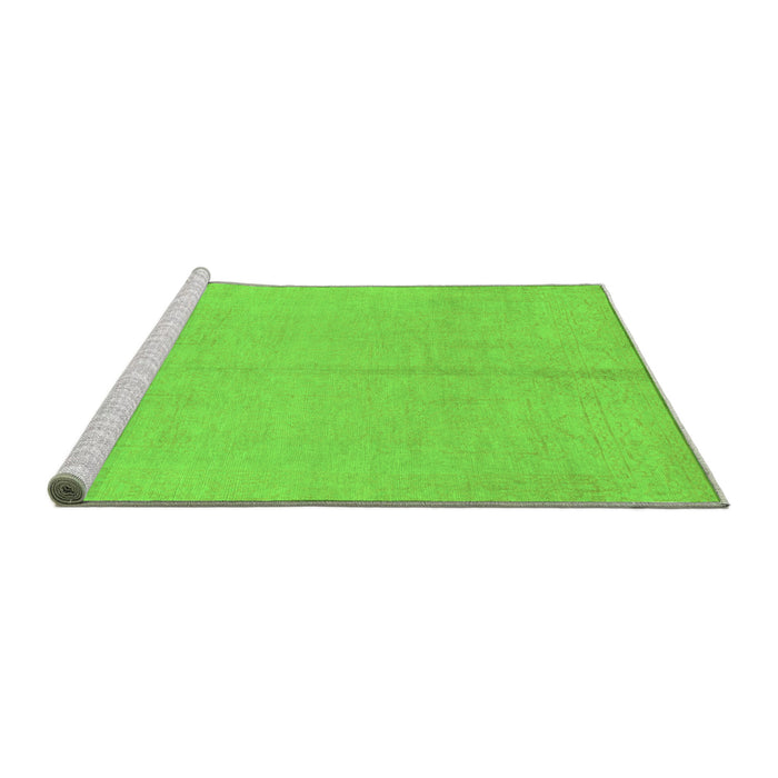 Sideview of Machine Washable Abstract Green Modern Area Rugs, wshabs1230grn