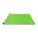 Sideview of Machine Washable Abstract Green Modern Area Rugs, wshabs1230grn