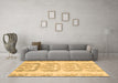 Machine Washable Abstract Brown Modern Rug in a Living Room,, wshabs1231brn