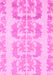 Machine Washable Abstract Pink Modern Rug, wshabs1231pnk