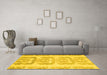 Machine Washable Abstract Yellow Modern Rug in a Living Room, wshabs1231yw