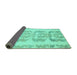 Sideview of Abstract Turquoise Modern Rug, abs1231turq