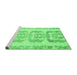 Sideview of Machine Washable Abstract Emerald Green Modern Area Rugs, wshabs1231emgrn