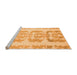 Sideview of Machine Washable Abstract Orange Modern Area Rugs, wshabs1231org