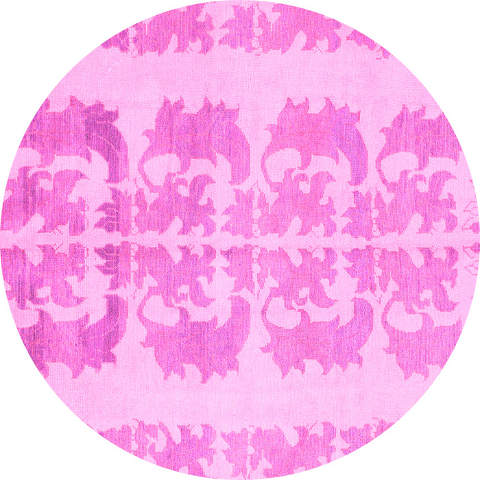 Round Abstract Pink Modern Rug, abs1231pnk