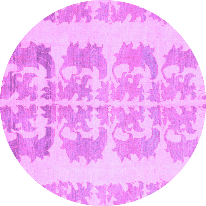 Round Machine Washable Abstract Purple Modern Area Rugs, wshabs1231pur
