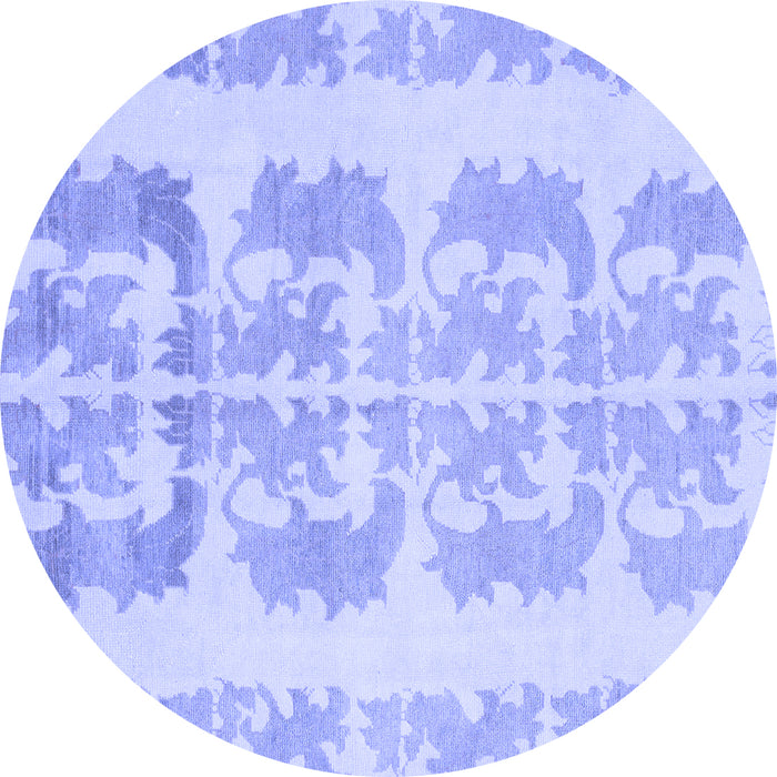 Round Abstract Blue Modern Rug, abs1231blu