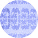 Round Abstract Blue Modern Rug, abs1231blu