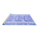 Sideview of Machine Washable Abstract Blue Modern Rug, wshabs1231blu
