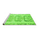 Sideview of Machine Washable Abstract Green Modern Area Rugs, wshabs1231grn