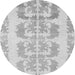 Round Abstract Gray Modern Rug, abs1231gry