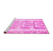 Sideview of Machine Washable Abstract Pink Modern Rug, wshabs1231pnk