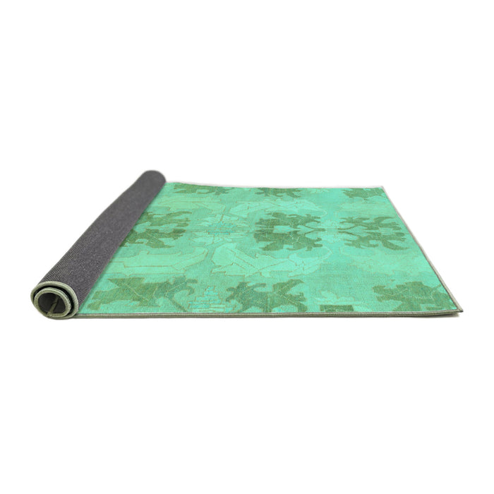 Sideview of Abstract Turquoise Modern Rug, abs1232turq