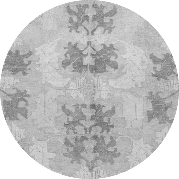 Round Machine Washable Abstract Gray Modern Rug, wshabs1232gry