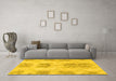 Machine Washable Abstract Yellow Modern Rug in a Living Room, wshabs1232yw