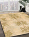 Abstract Gold Modern Rug in Family Room, abs1232