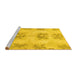 Sideview of Machine Washable Abstract Yellow Modern Rug, wshabs1232yw