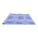 Sideview of Machine Washable Abstract Blue Modern Rug, wshabs1232blu