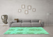 Machine Washable Abstract Turquoise Modern Area Rugs in a Living Room,, wshabs1232turq