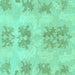 Square Abstract Turquoise Modern Rug, abs1232turq