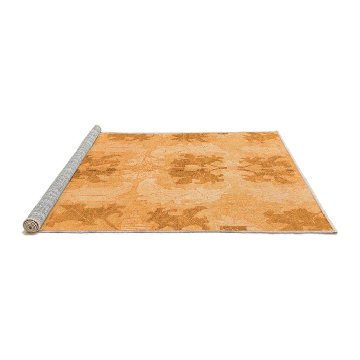 Sideview of Machine Washable Abstract Orange Modern Area Rugs, wshabs1232org