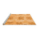 Sideview of Machine Washable Abstract Orange Modern Area Rugs, wshabs1232org