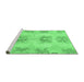 Sideview of Machine Washable Abstract Emerald Green Modern Area Rugs, wshabs1232emgrn
