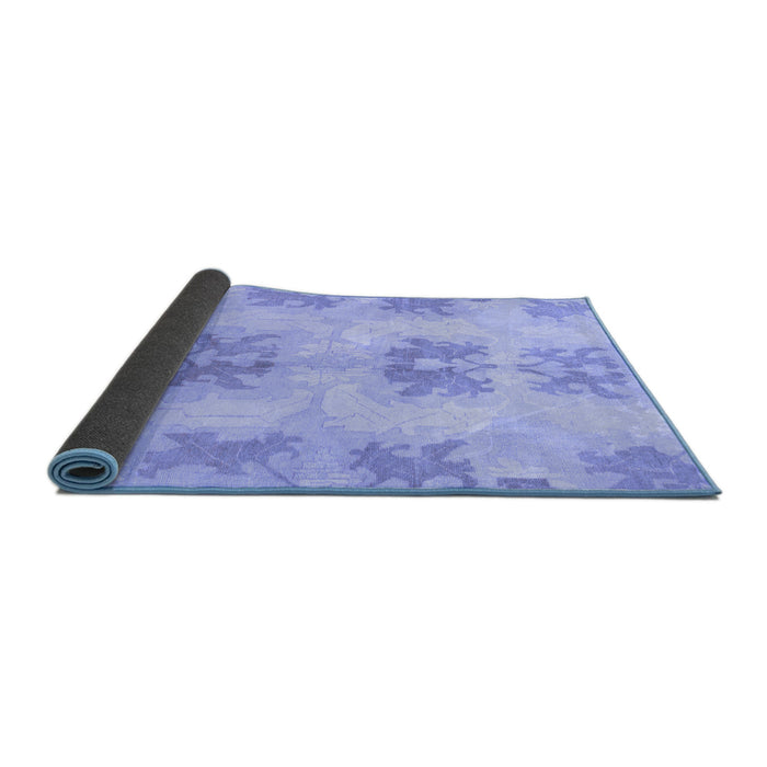 Sideview of Abstract Blue Modern Rug, abs1232blu