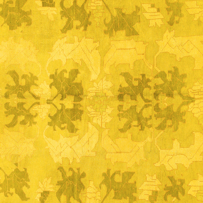 Square Machine Washable Abstract Yellow Modern Rug, wshabs1232yw