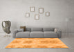 Machine Washable Abstract Orange Modern Area Rugs in a Living Room, wshabs1232org