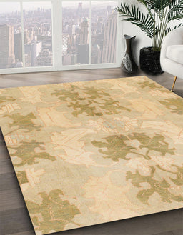Machine Washable Abstract Gold Rug in a Family Room, wshabs1232