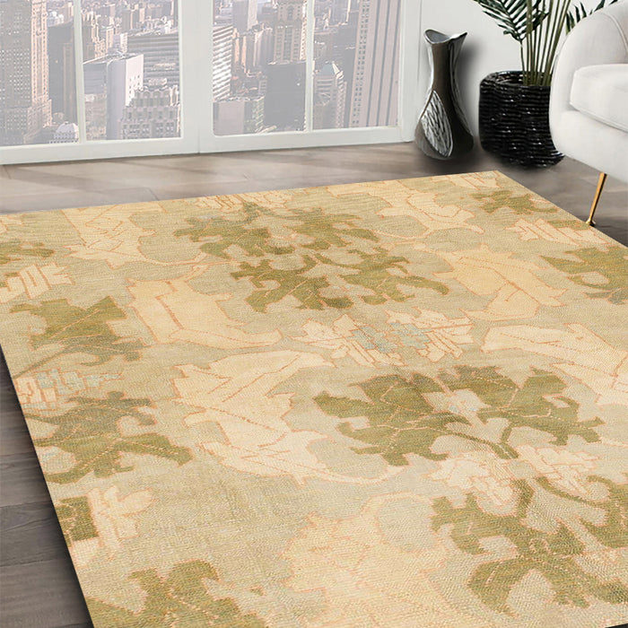 Machine Washable Abstract Gold Rug in a Family Room, wshabs1232