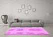 Machine Washable Abstract Purple Modern Area Rugs in a Living Room, wshabs1232pur