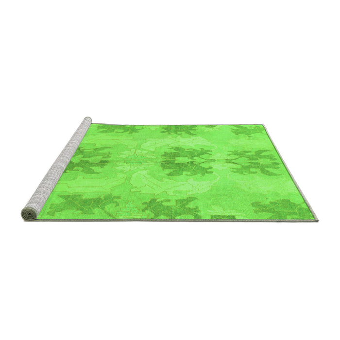 Sideview of Machine Washable Abstract Green Modern Area Rugs, wshabs1232grn