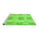 Sideview of Machine Washable Abstract Green Modern Area Rugs, wshabs1232grn