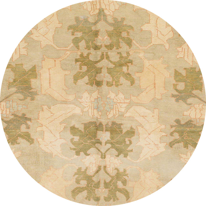 Round Machine Washable Abstract Gold Rug, wshabs1232