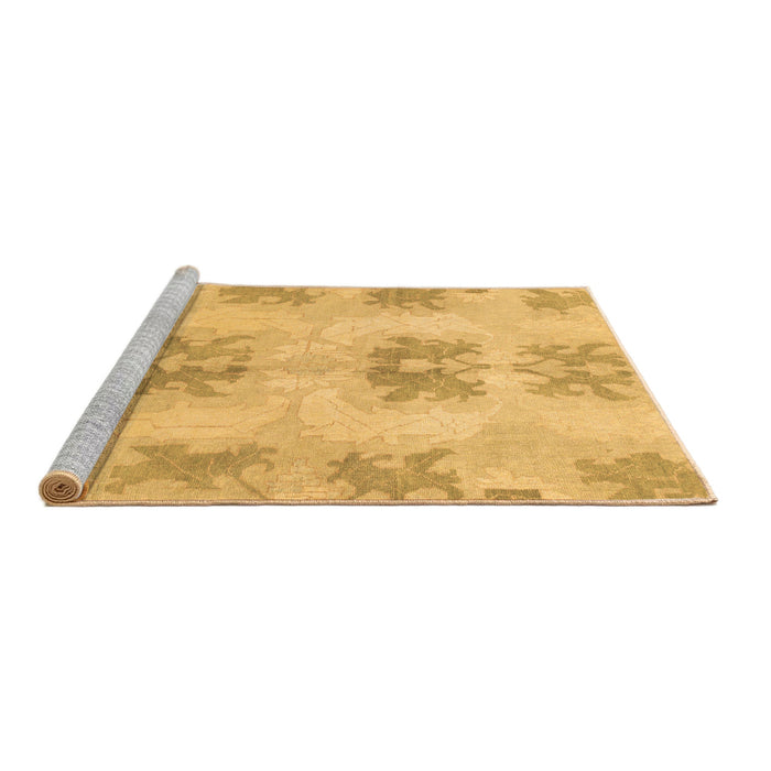 Sideview of Machine Washable Abstract Brown Modern Rug, wshabs1232brn