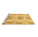 Sideview of Machine Washable Abstract Brown Modern Rug, wshabs1232brn
