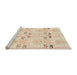 Sideview of Machine Washable Abstract Gold Rug, wshabs1233