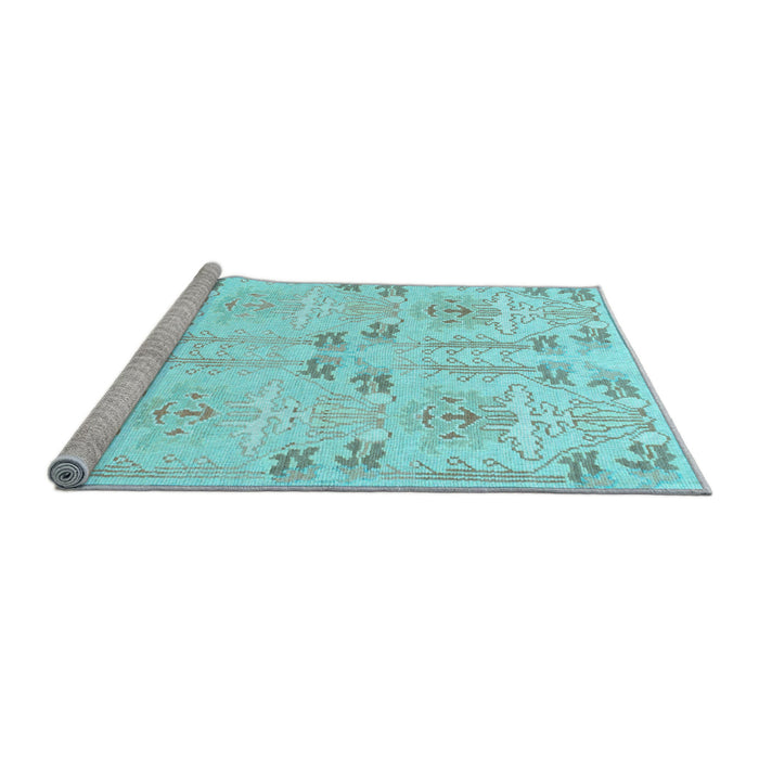 Sideview of Machine Washable Abstract Light Blue Modern Rug, wshabs1233lblu