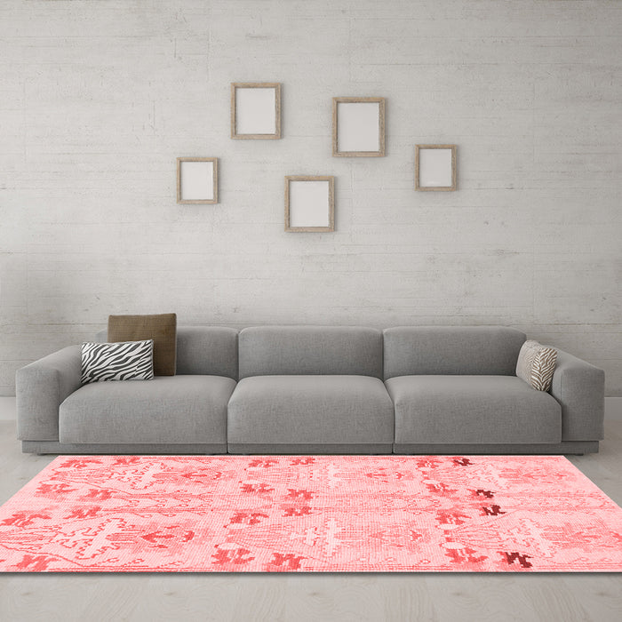 Modern Red Washable Rugs