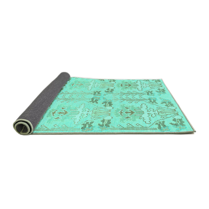 Sideview of Abstract Turquoise Modern Rug, abs1233turq