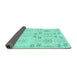 Sideview of Abstract Turquoise Modern Rug, abs1233turq